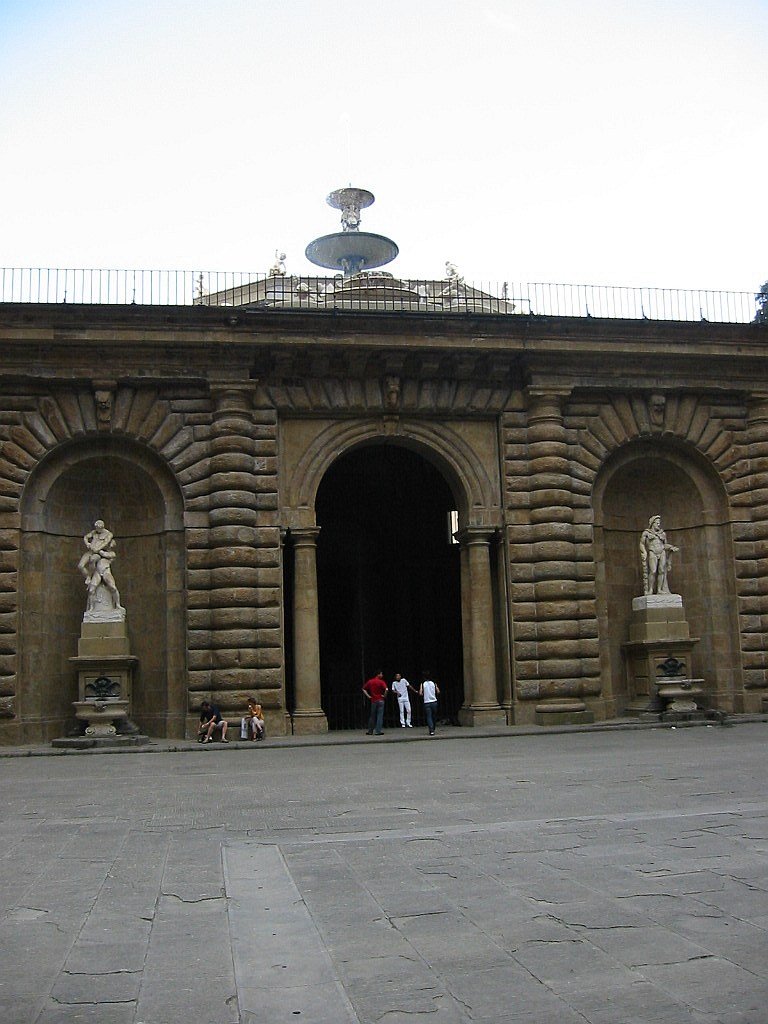 The vast interior courtyard of the Palazzo Pitti