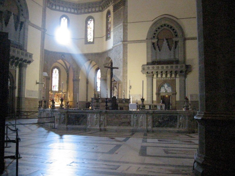 The altar area underneath the dome