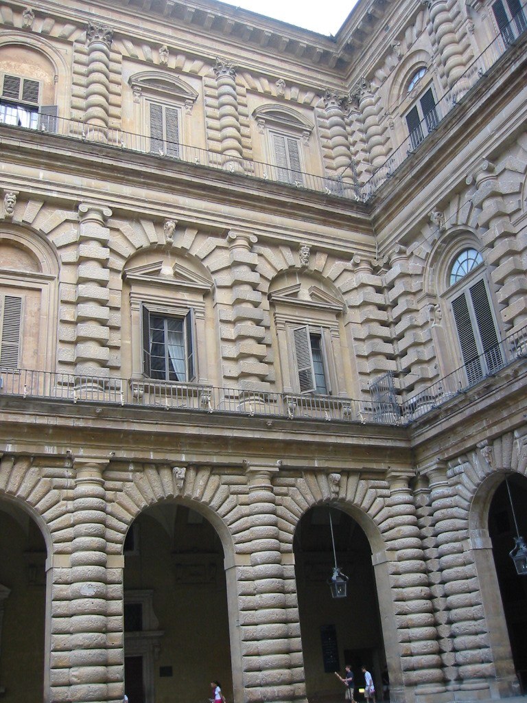 The interior courtyard of the Palazzo Pitti